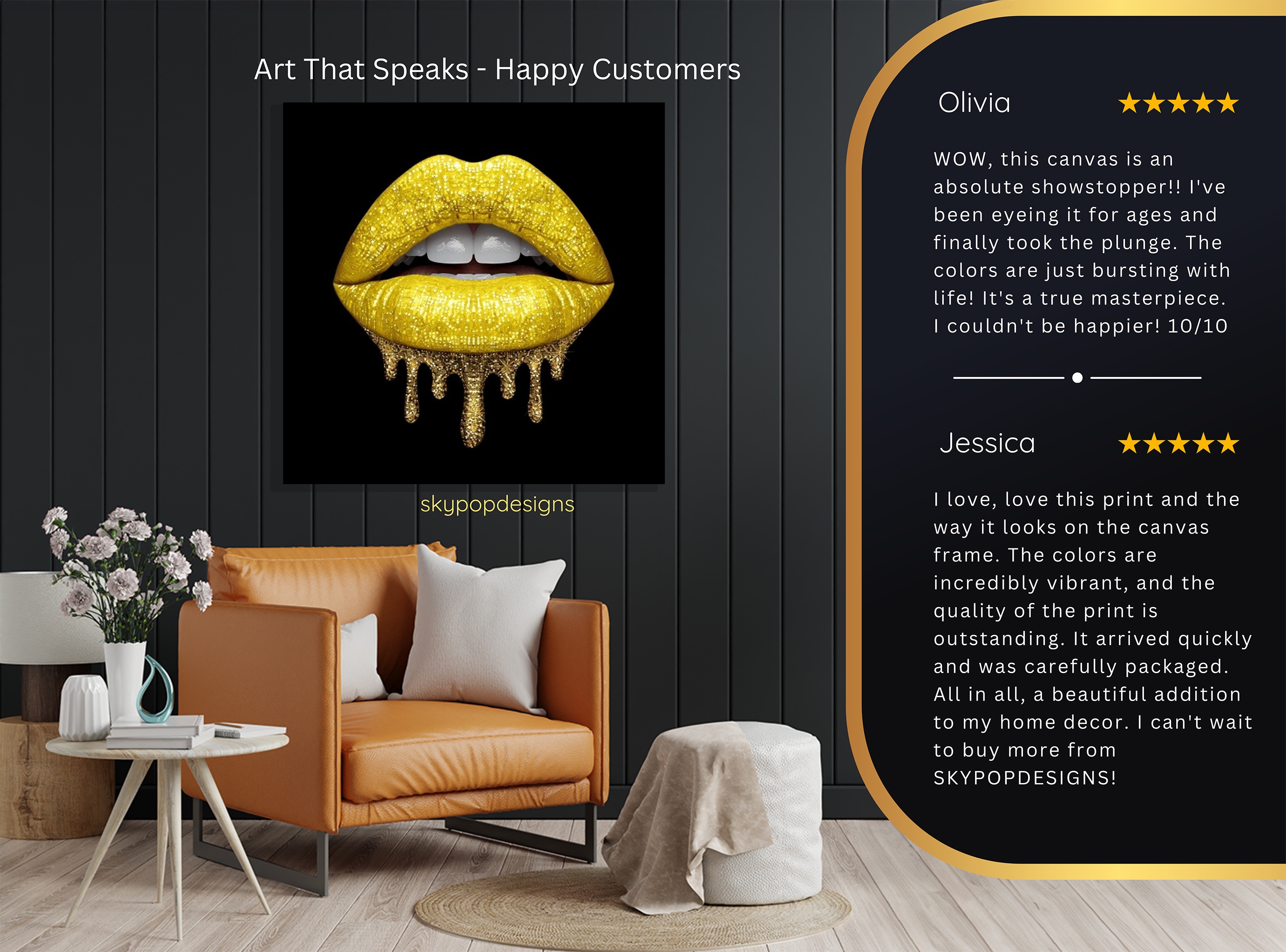 8.jpg Golden Lips Drip Art