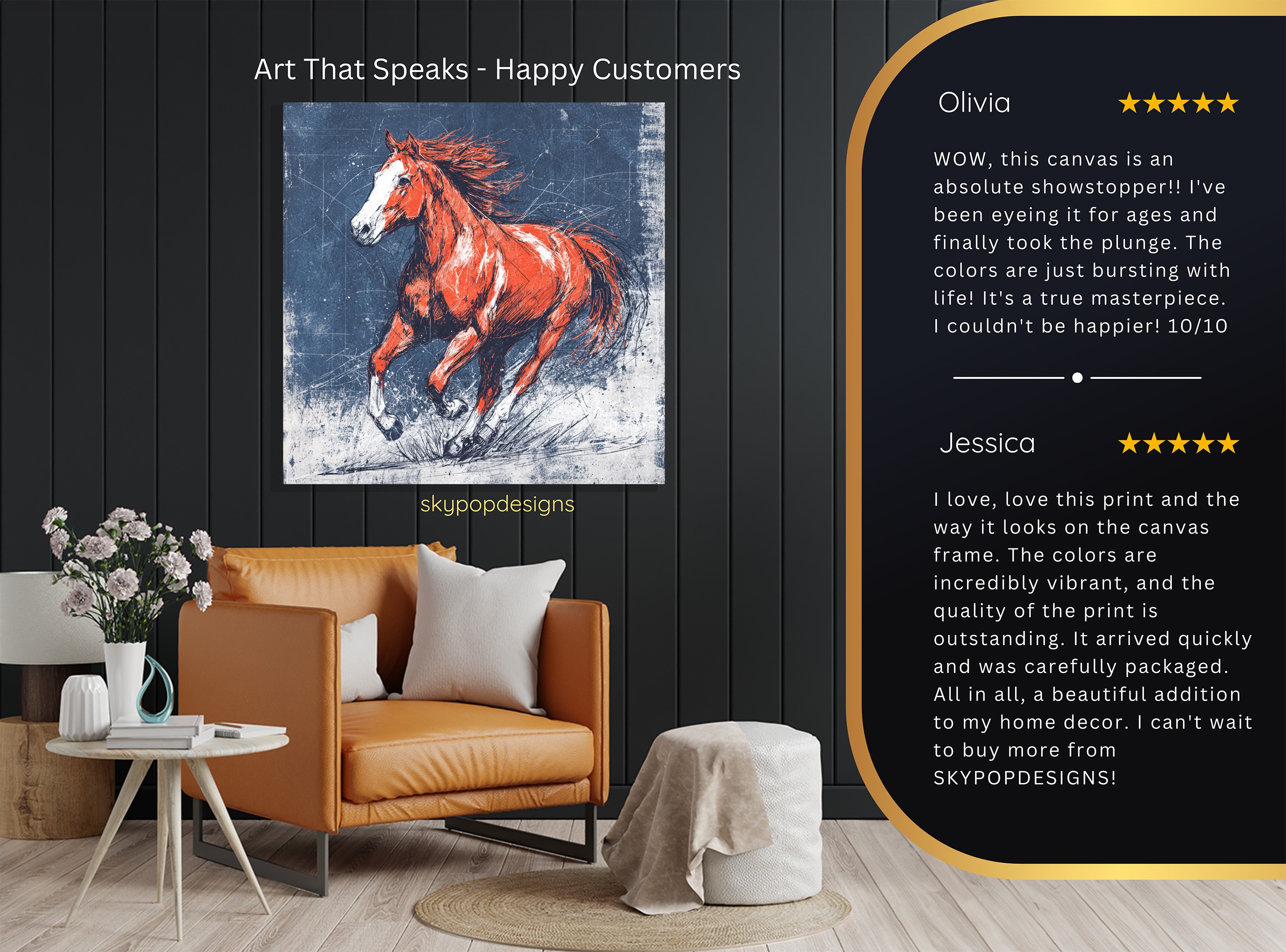 8.jpg Galloping Red Horse Art