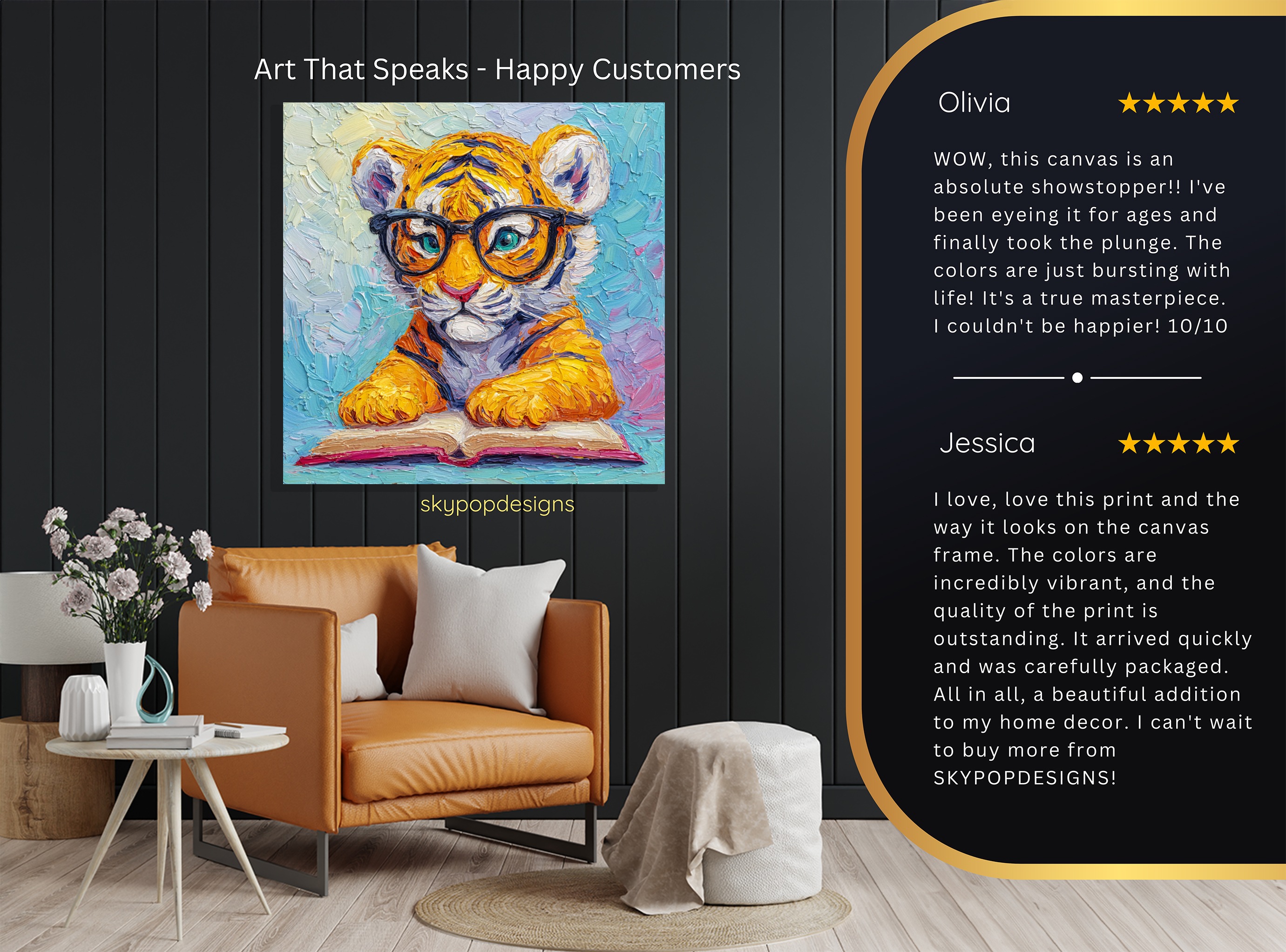 8.jpg Tiger Reading Glasses Art