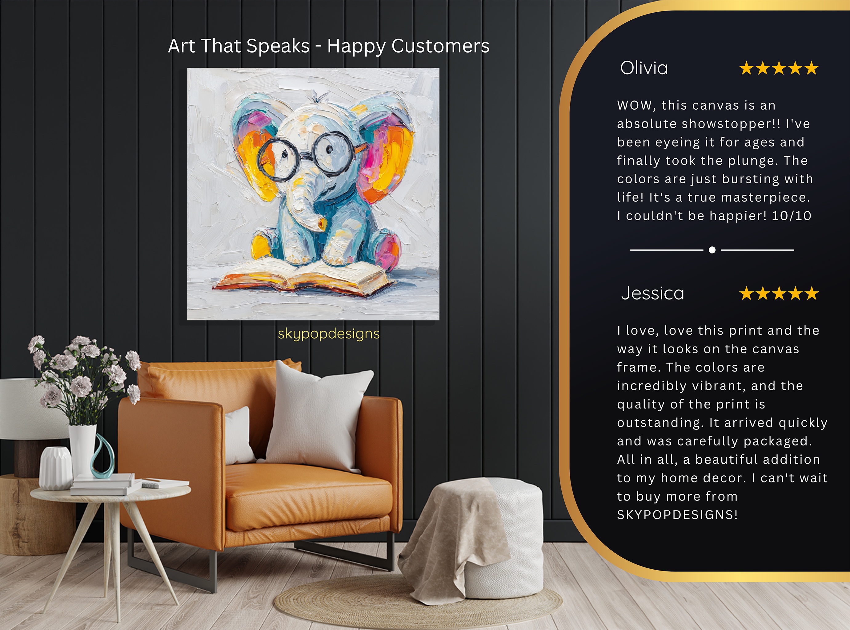 8.jpg Elephant Reading Art