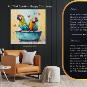 Macaw Bath Time Fun Art