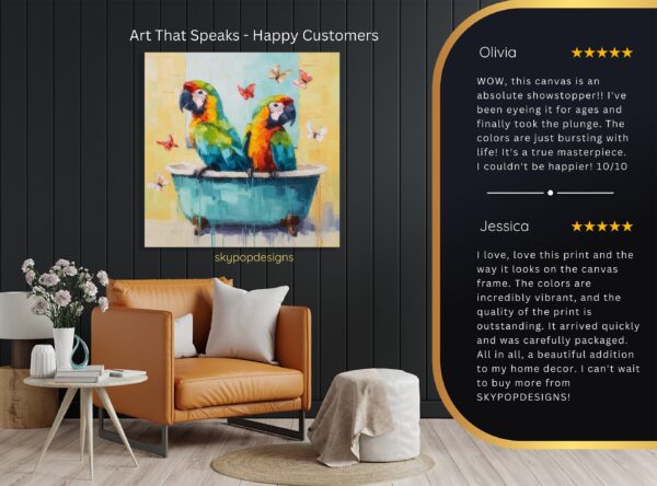 Macaw Bath Time Fun Art