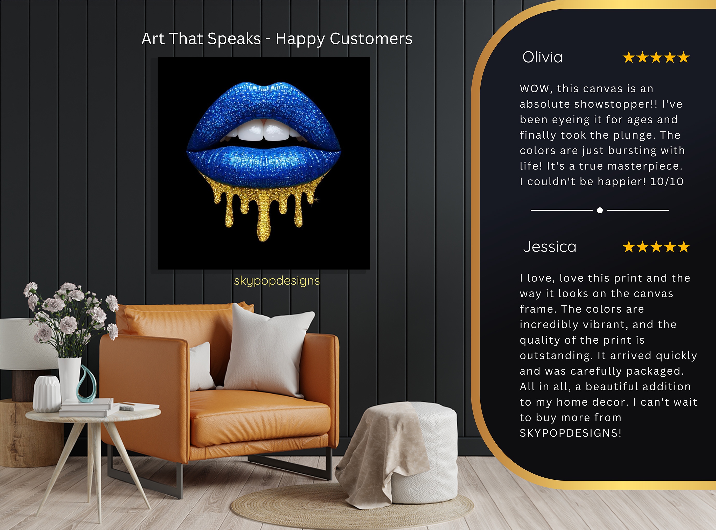 8.jpg Glittery Blue Lips Art