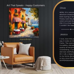 Italian Cafe Lakeside View Art