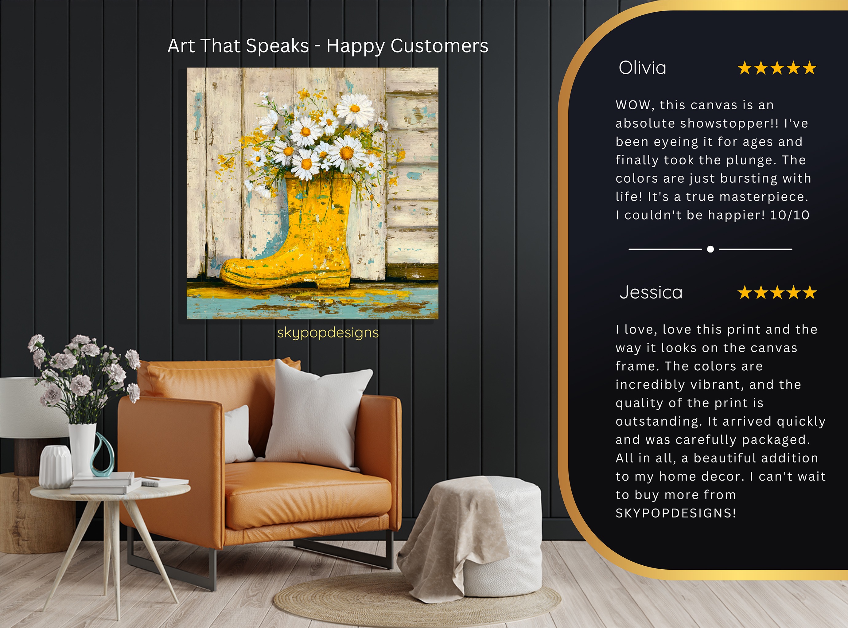8.jpg Daisy Boot Bouquet Art