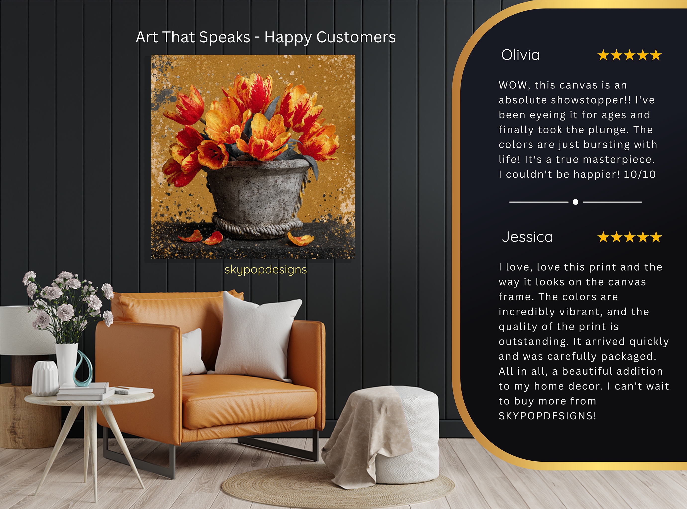 8.jpg Fiery Tulip Bouquet Art
