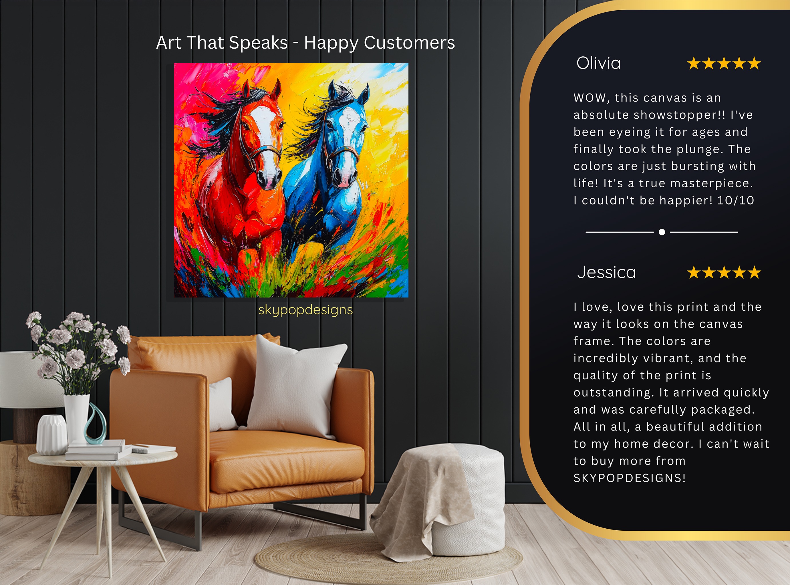 8.jpg Colorful Horses Art