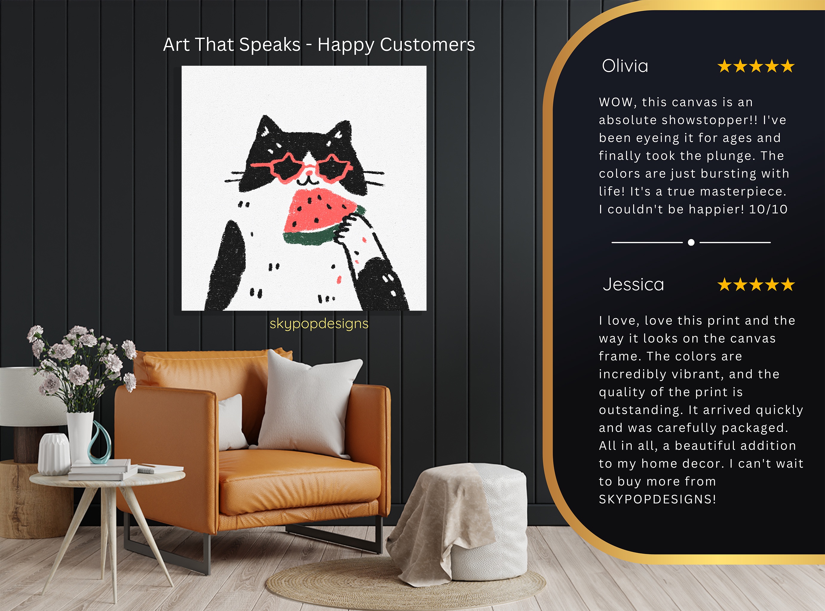 8.jpg Cool Cat Watermelon Art