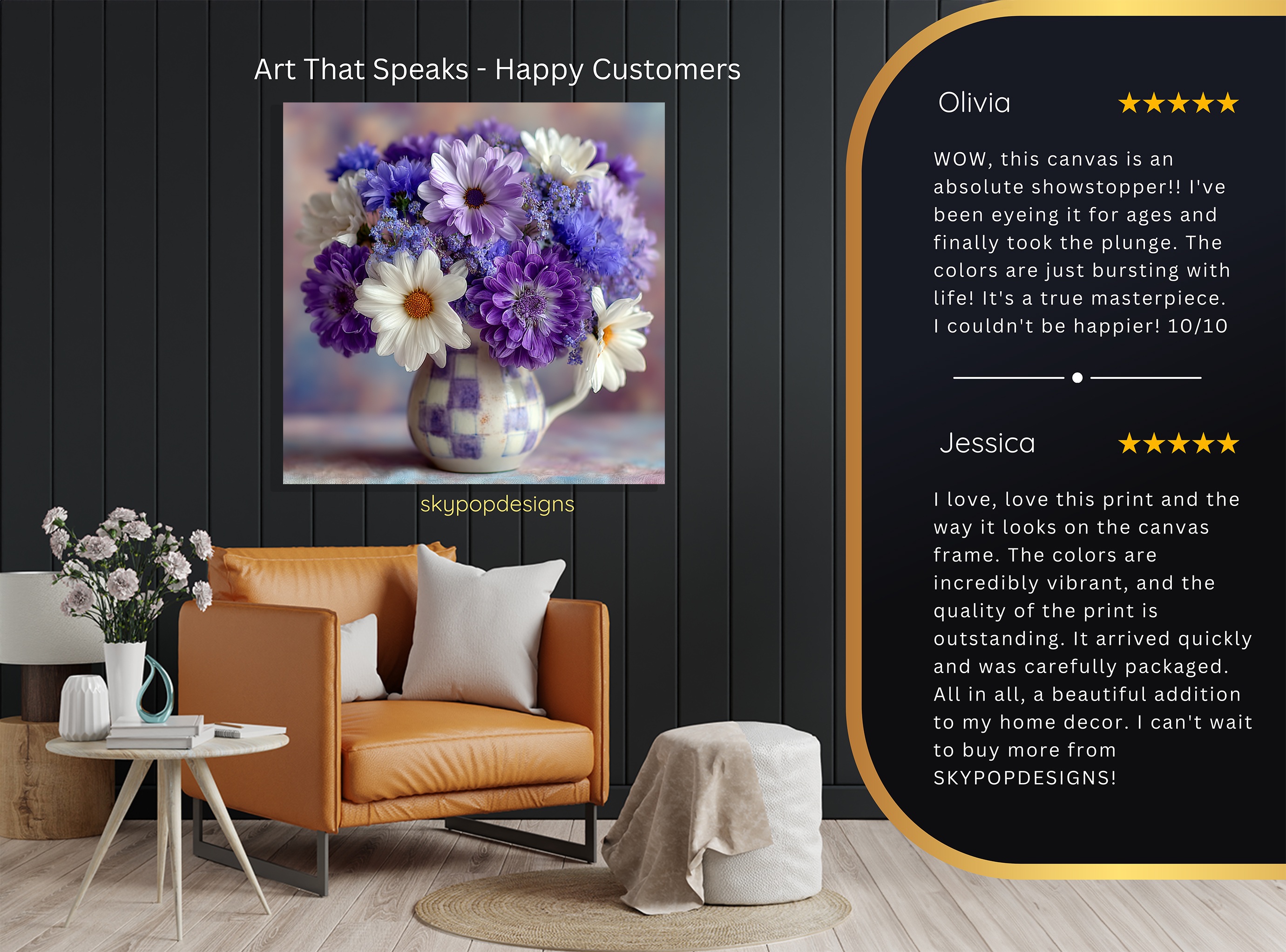 8.jpg Purple Daisy Bouquet Art