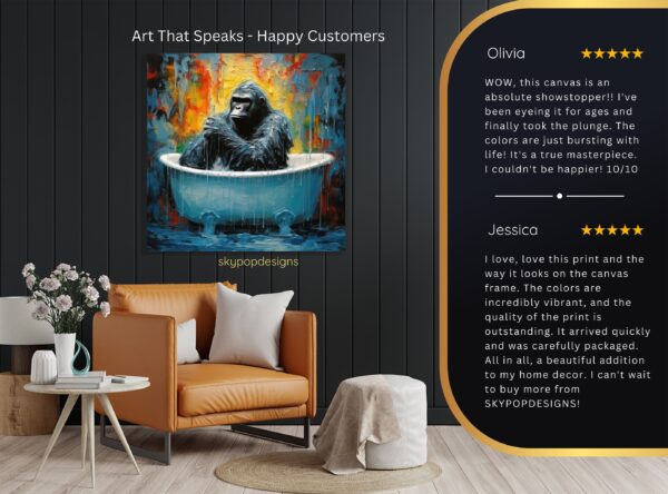 Gorilla Art Canvas or Poster