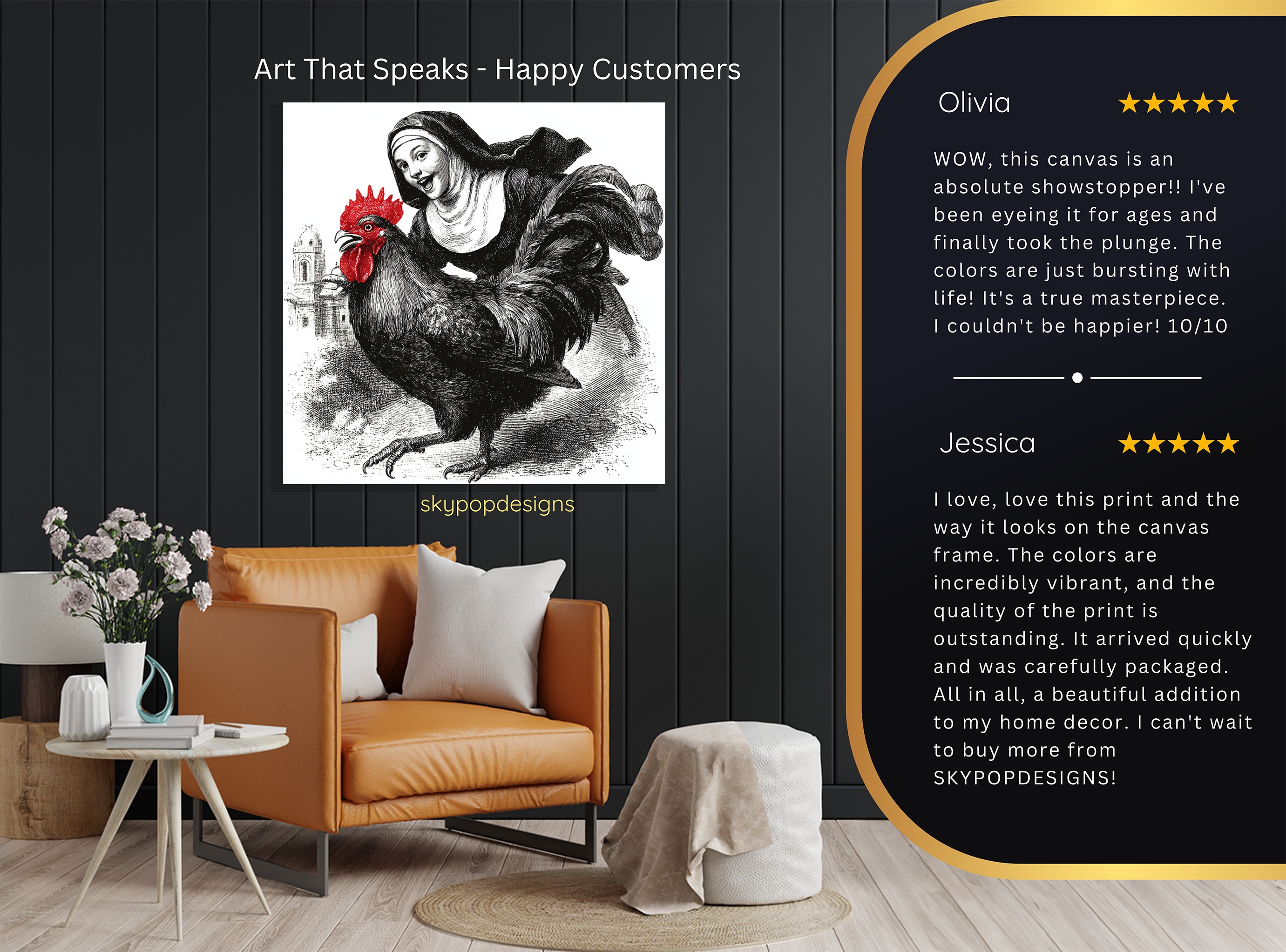 8.jpg Nun and Rooster Art