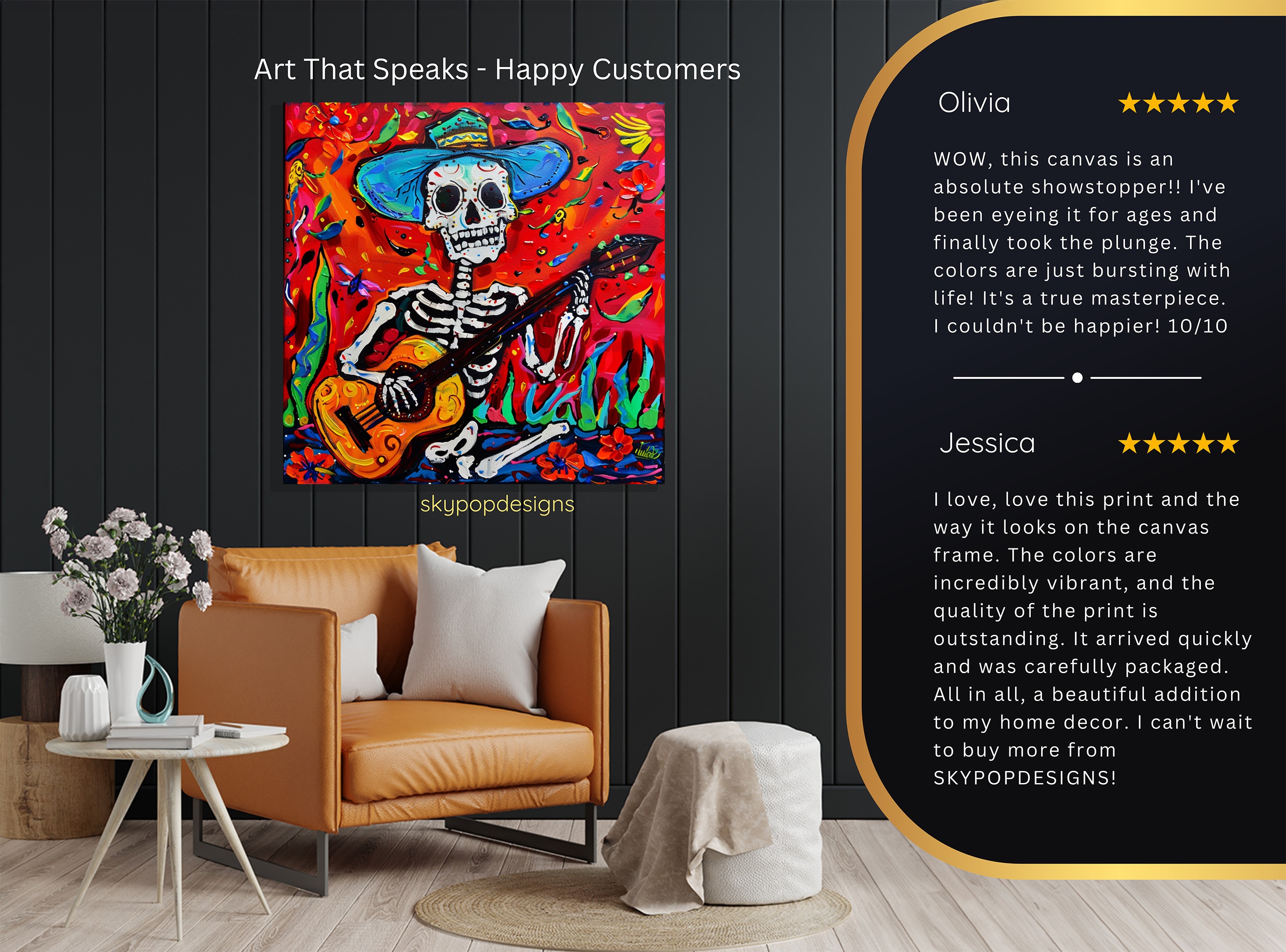 8.jpg Day of the Dead Guitar Skeleton Art