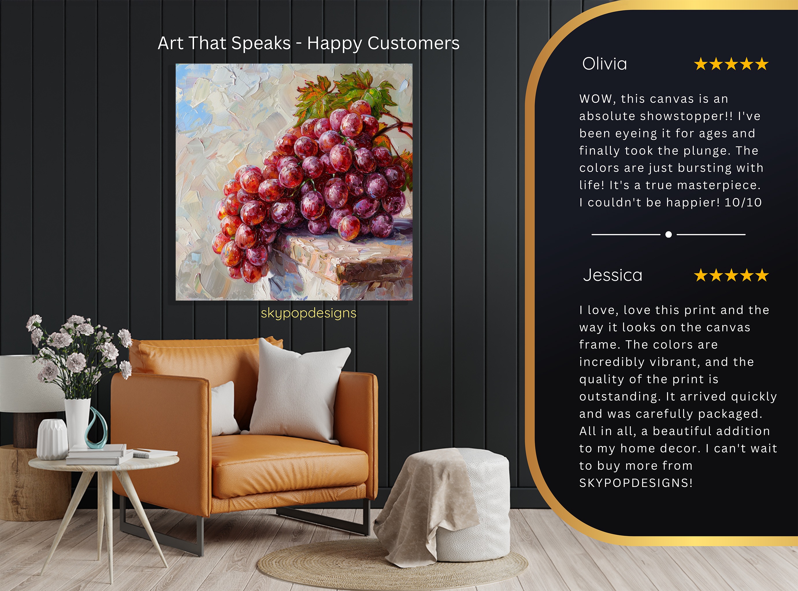 8.jpg Red Grape Bunch Art