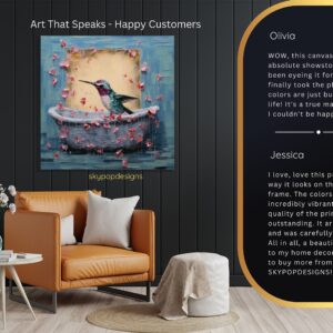 Hummingbird Petal Bath Art