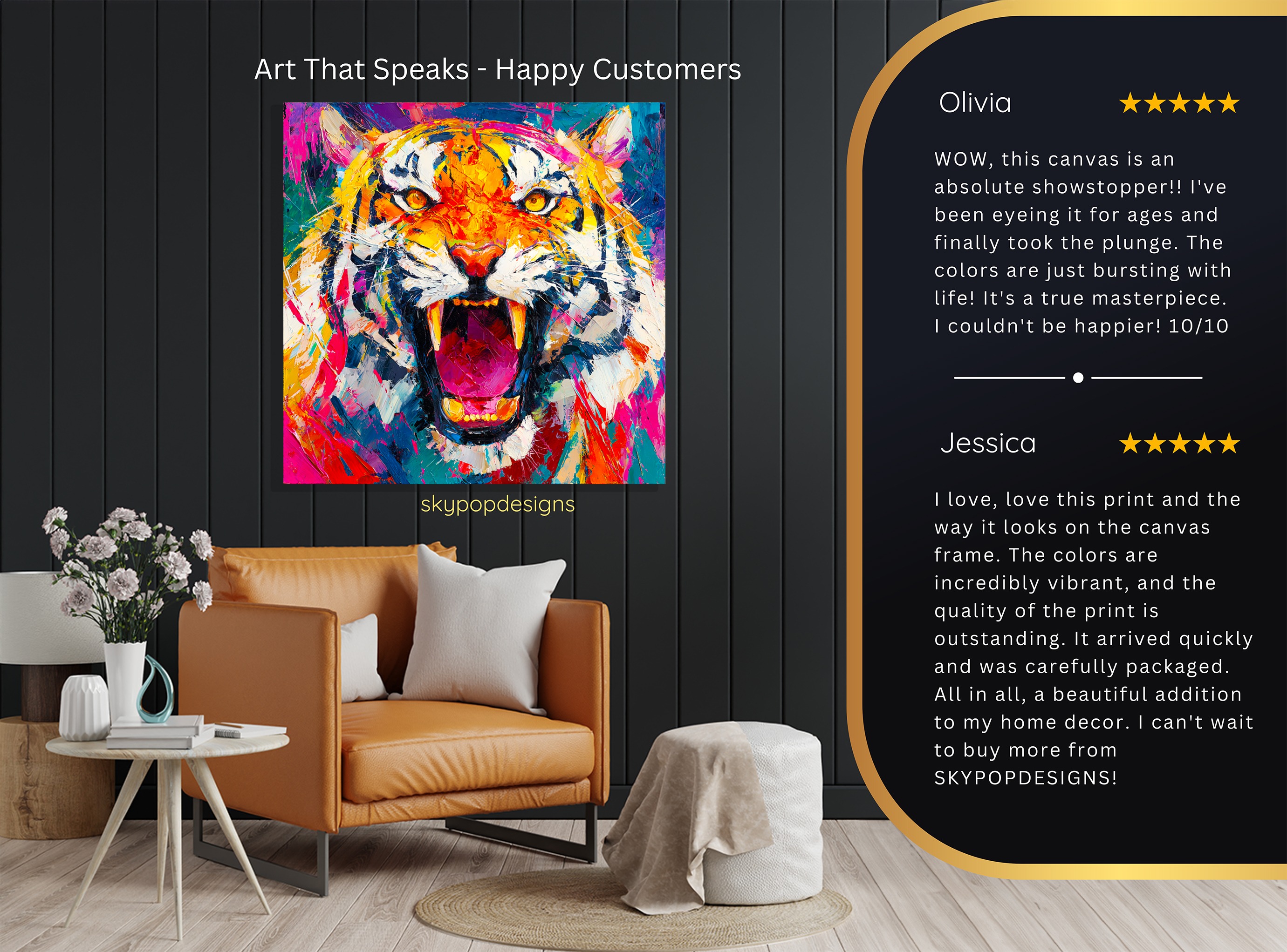 8.jpg Colorful Tiger Roar Art