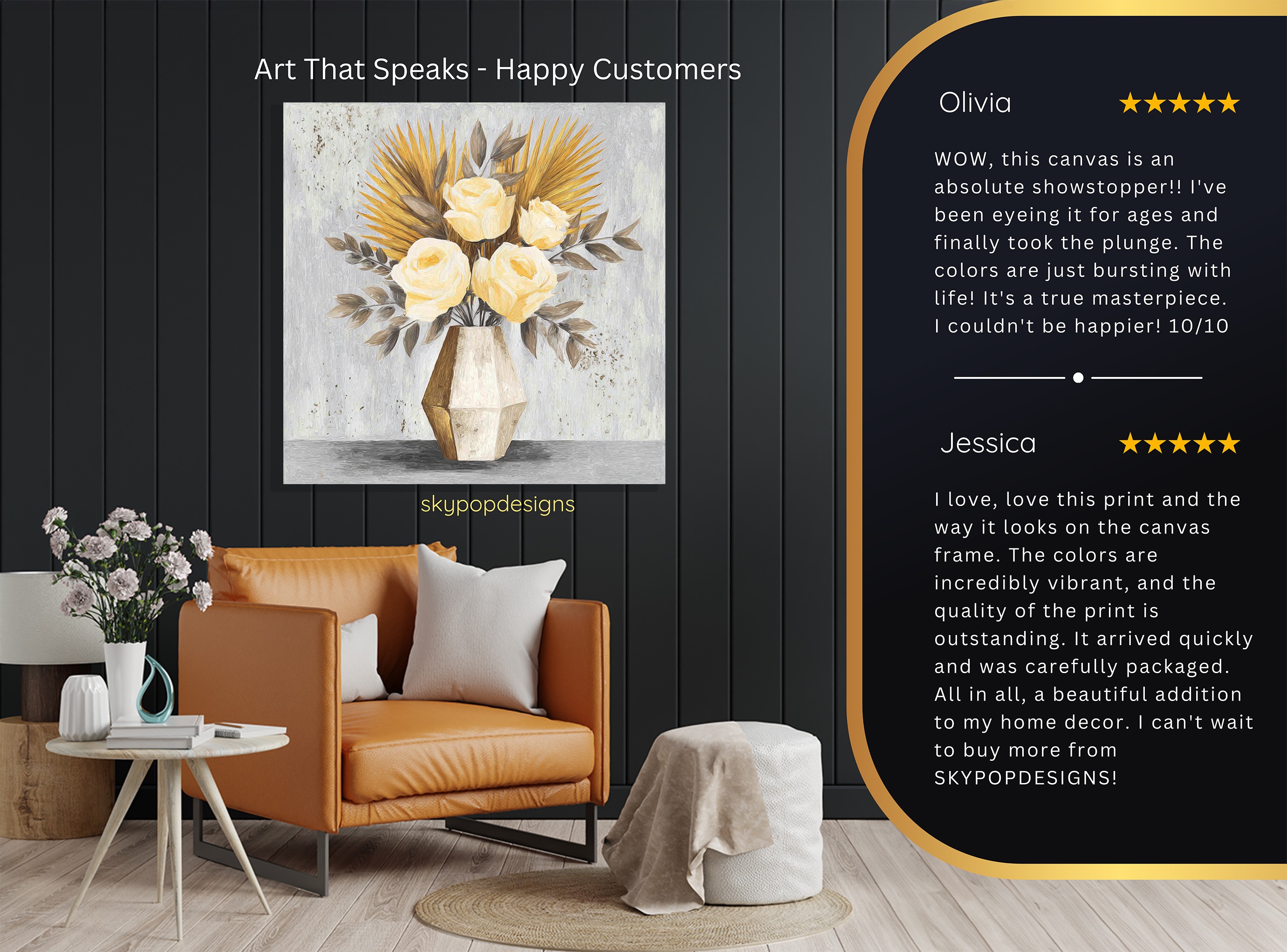 8.jpg Golden Palm Roses Art