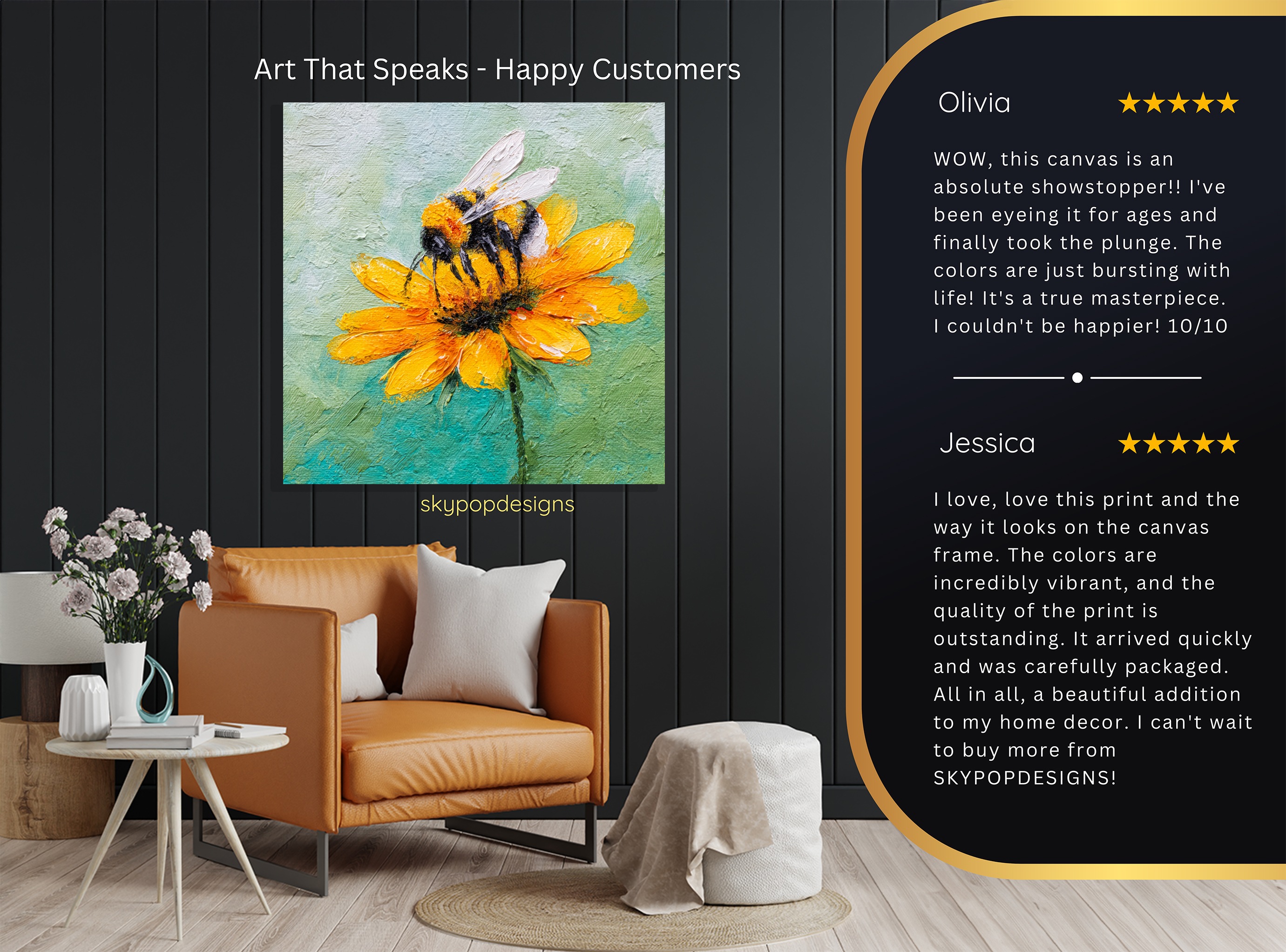 8.jpg Bee Sunflower Art