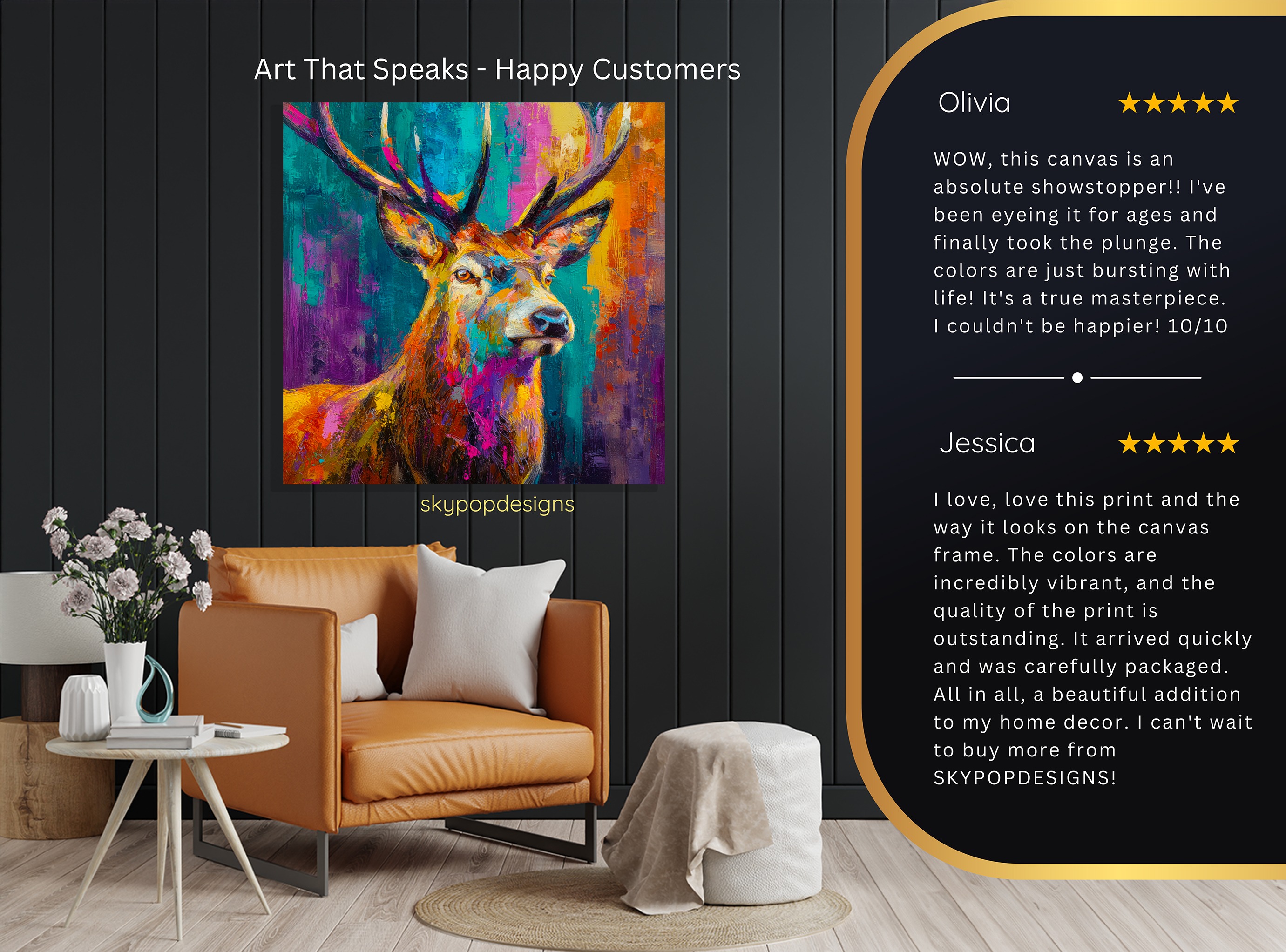 8.jpg Colorful Deer Art