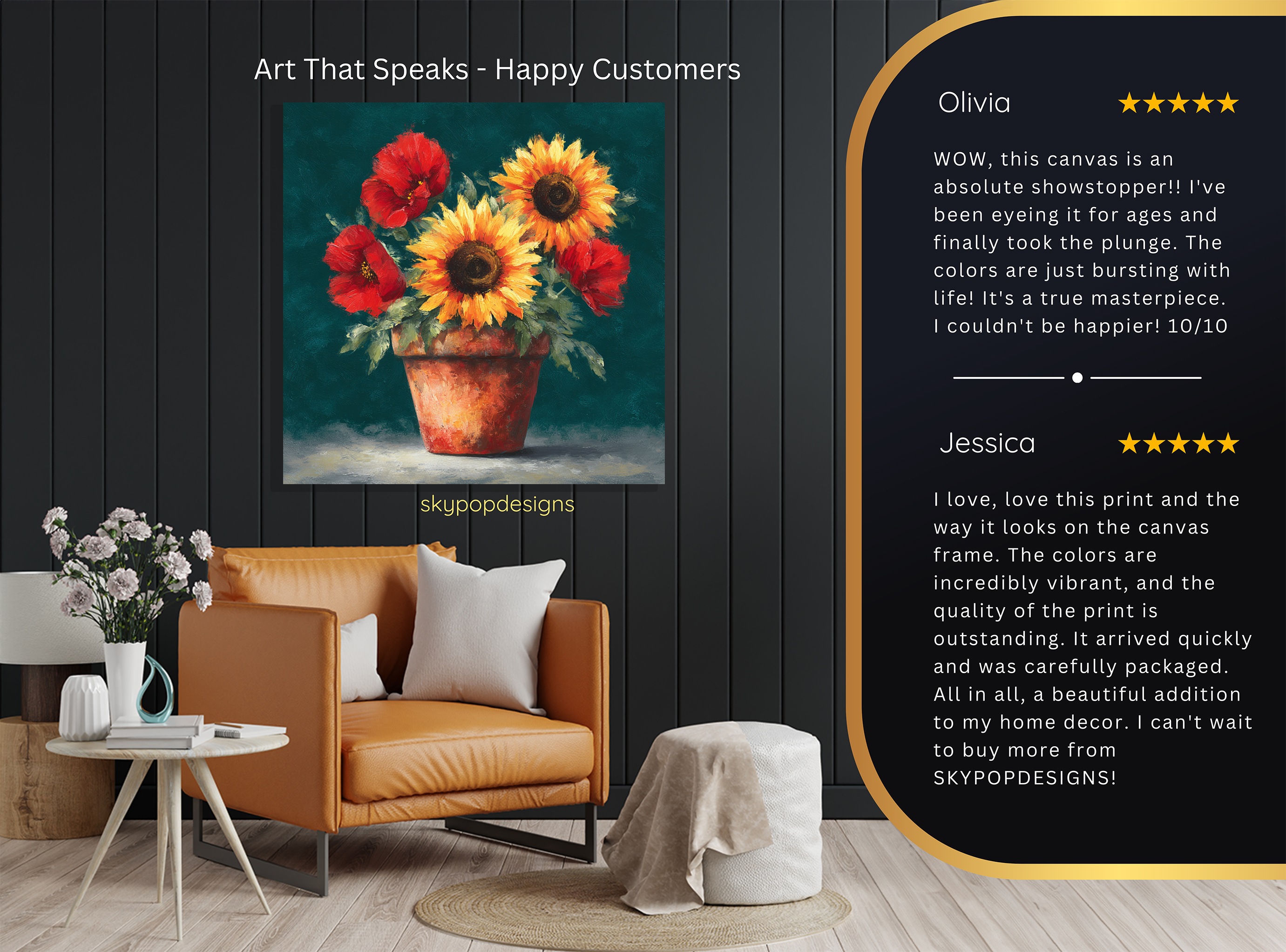 8.jpg Sunflower and Poppy Bouquet Art