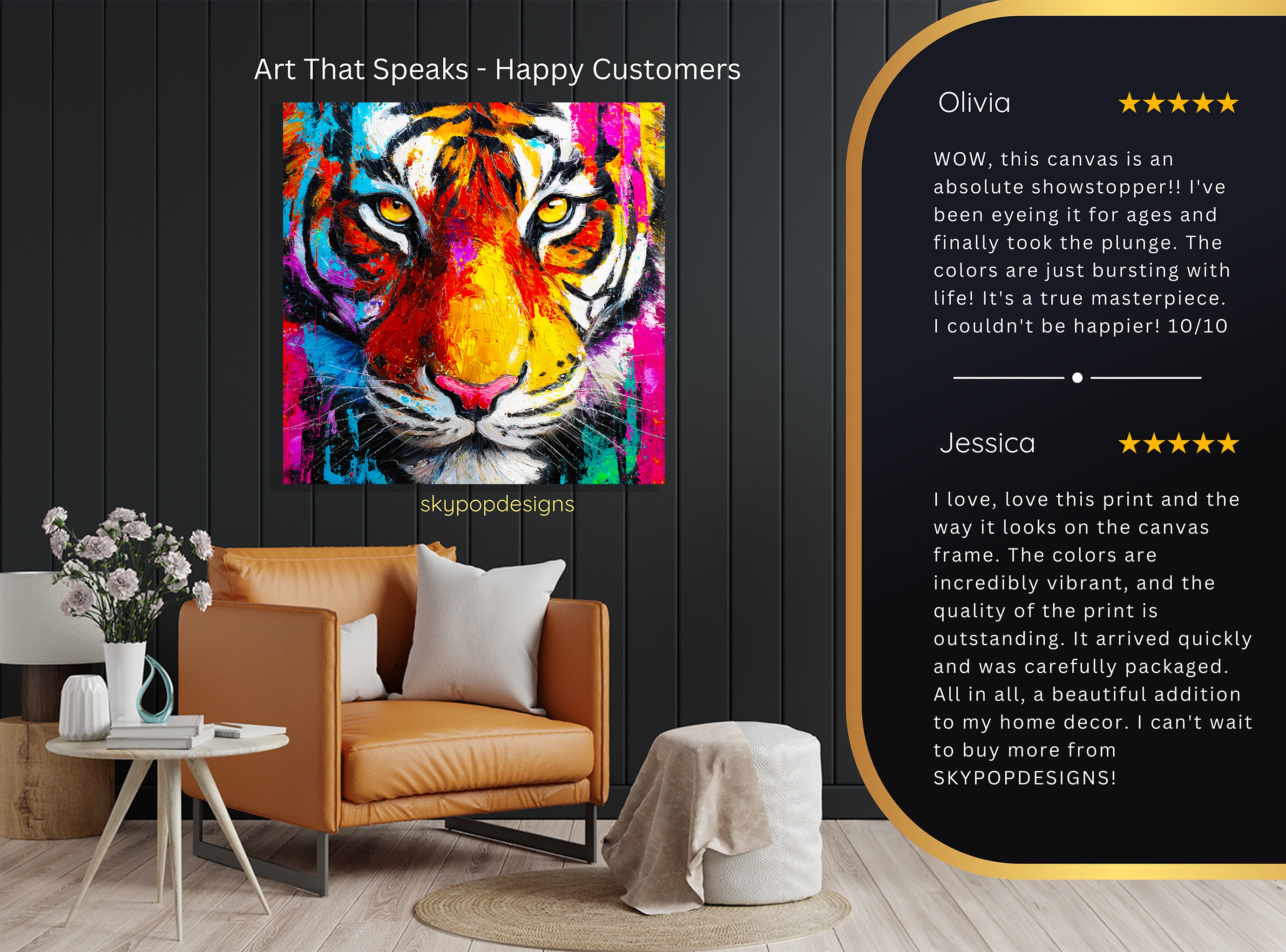 8.jpg Colorful Tiger Face Art