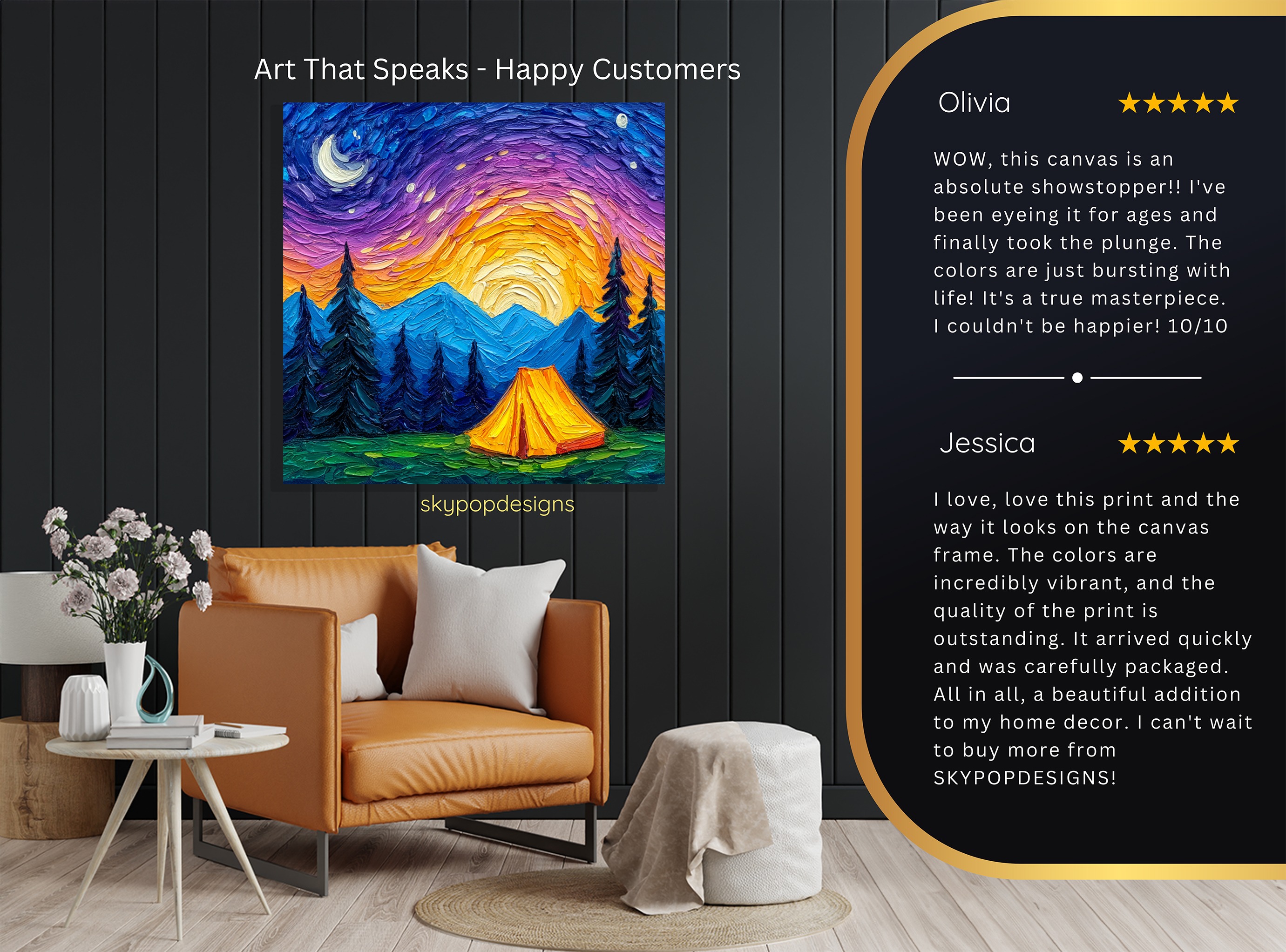 8.jpg Starry Night Camping Art