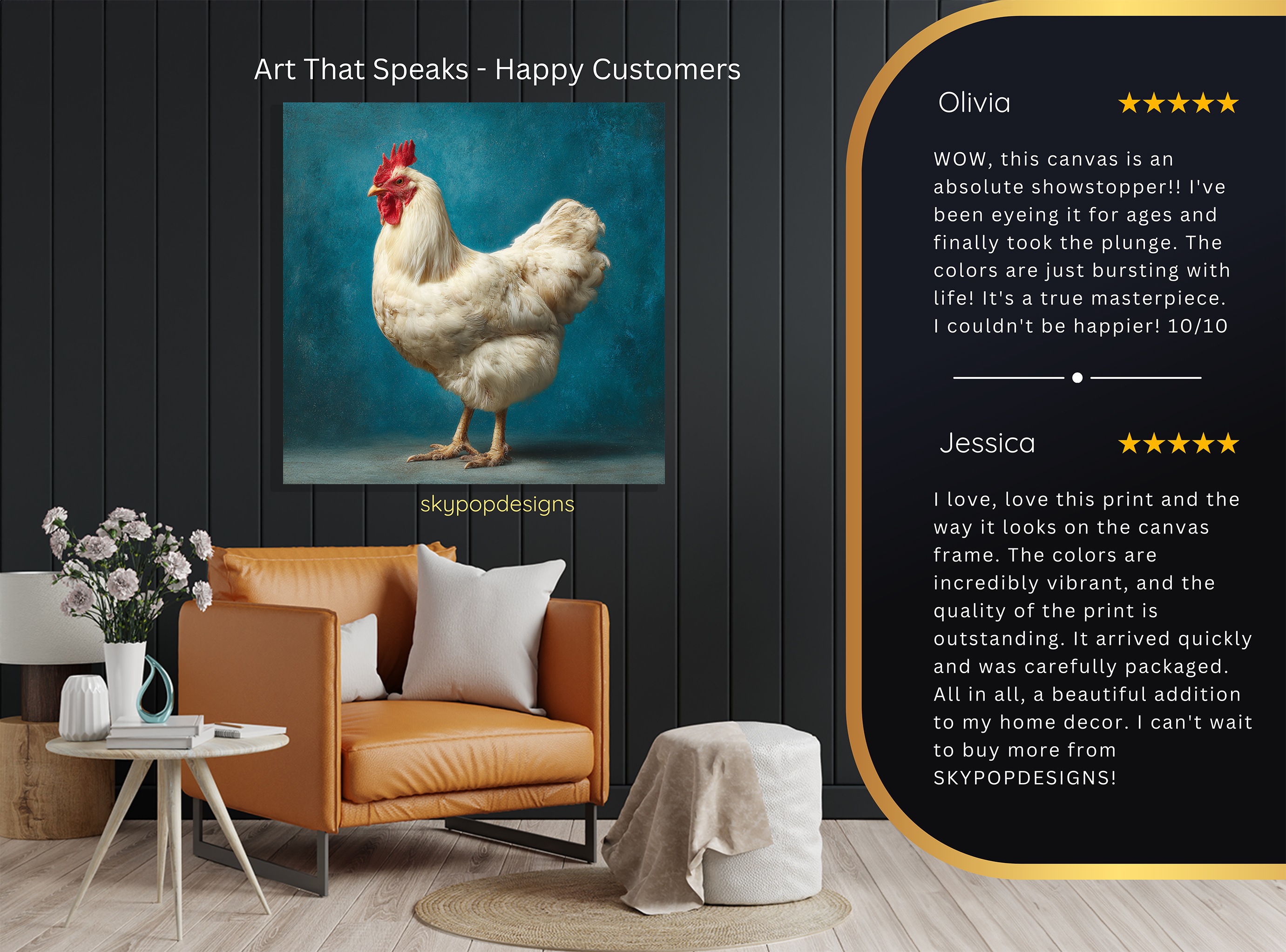 8.jpg White Rooster Art