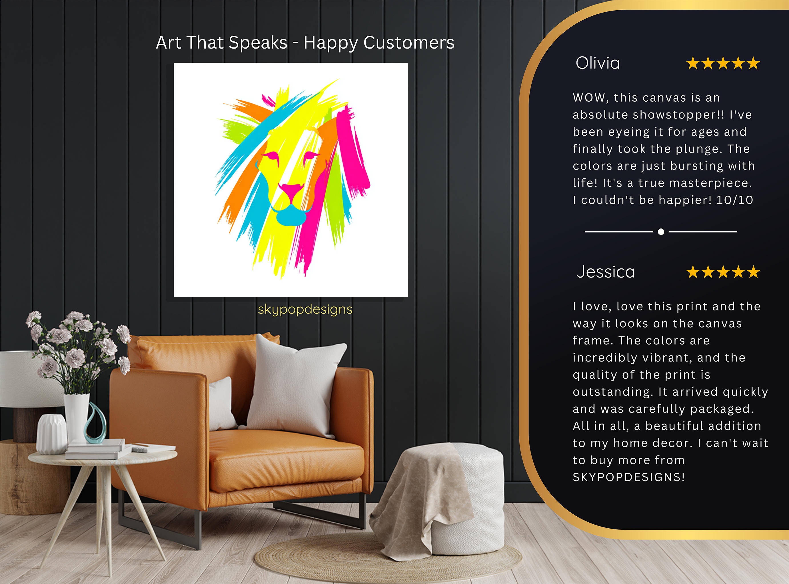 8.jpg Colorful Lion Art