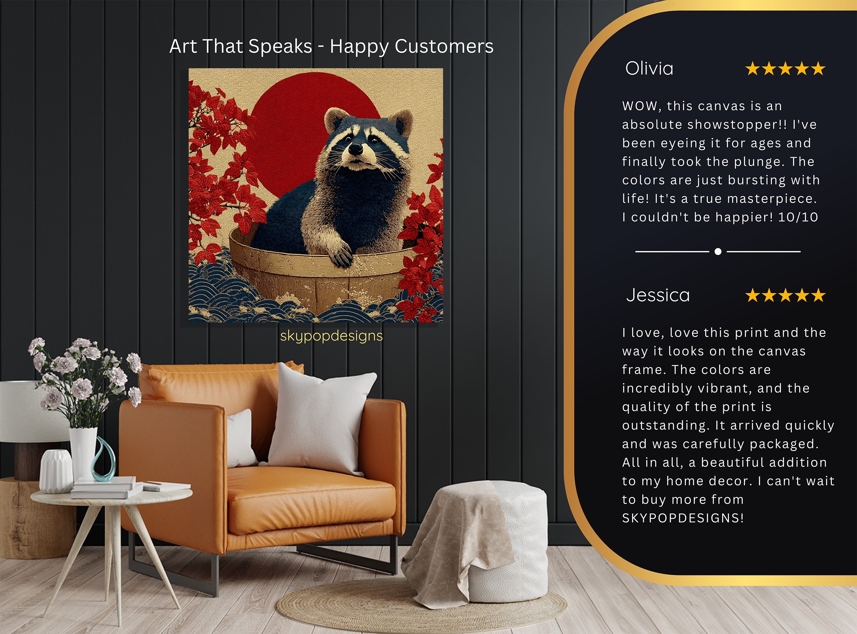 8.jpg Raccoon Red Sun Art