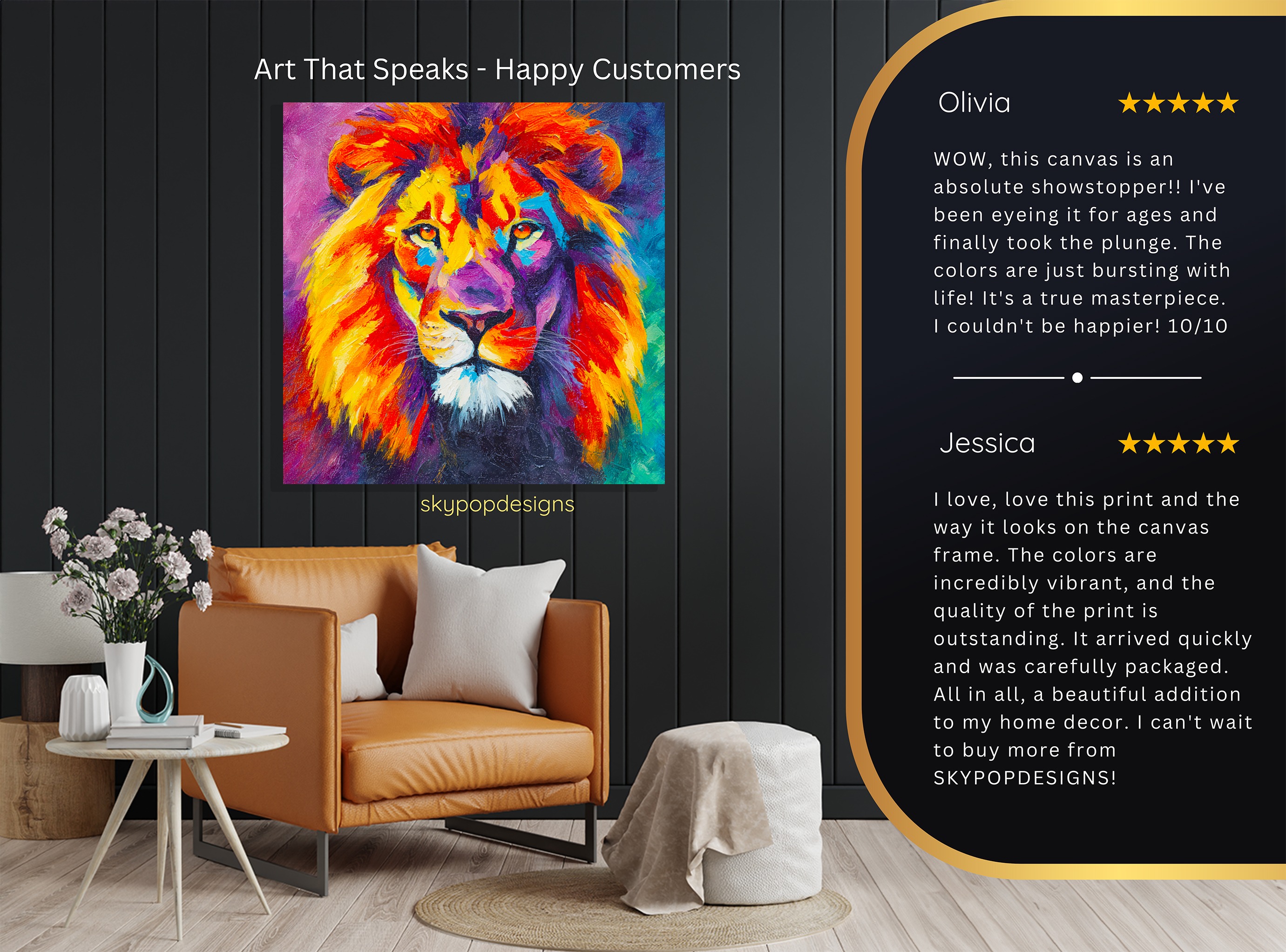 8.jpg Colorful Lion Art