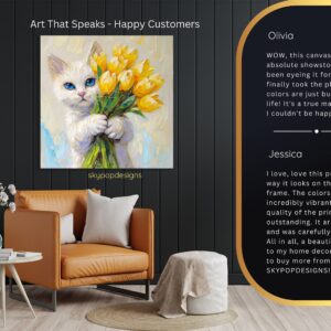 Cat with Tulips Art