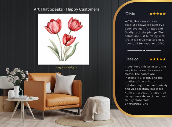 Red Tulip Garden Art