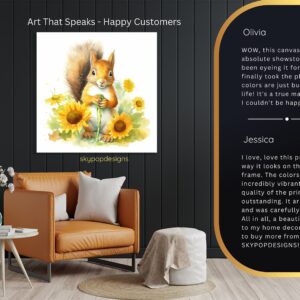 Squirrel Sunflower Art