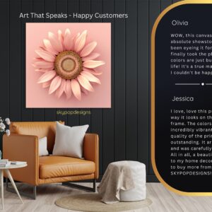 Pink Sunflower Bloom Art