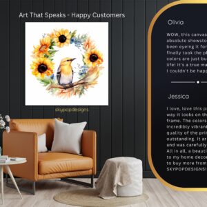 Sunflower Bird Wreath Art
