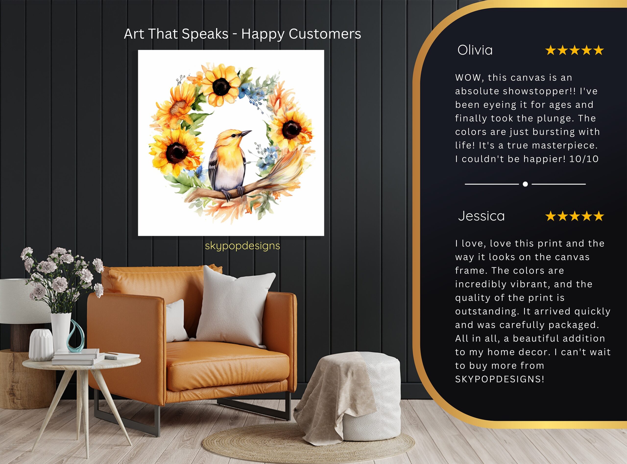 8.jpg Sunflower Bird Wreath Art