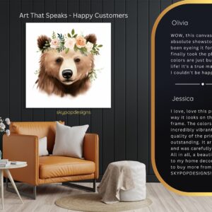 Bear Floral Crown Art