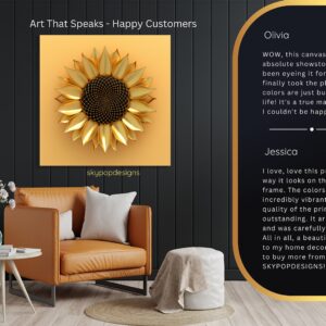 Golden Sunflower Art