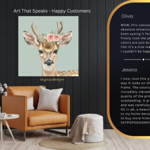 Deer with Roses Art