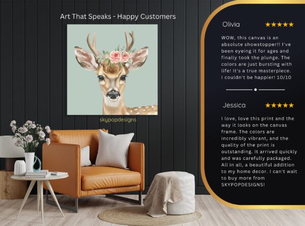 Deer with Roses Art