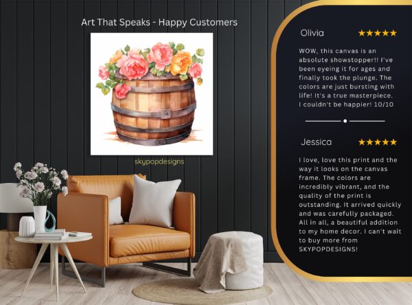 Roses in Barrel Art