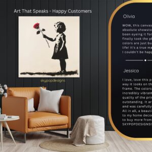Banksy Girl Rose Art