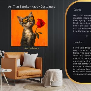 Groovy Cat Rose Art