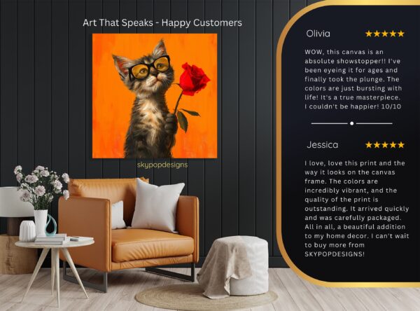 Groovy Cat Rose Art