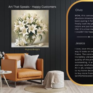 White Lily Bouquet Art