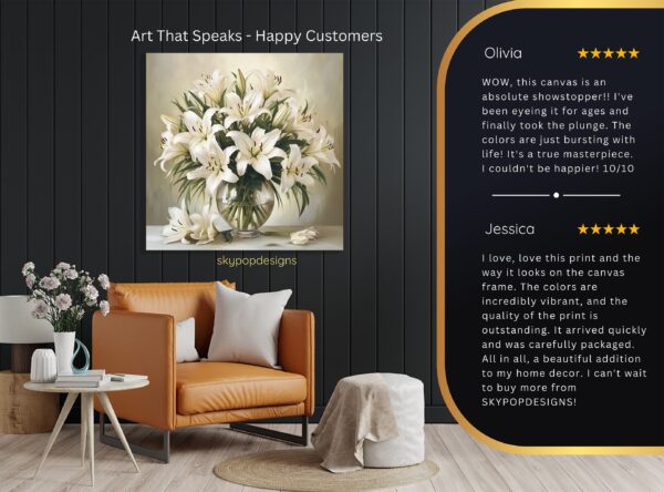 White Lily Bouquet Art