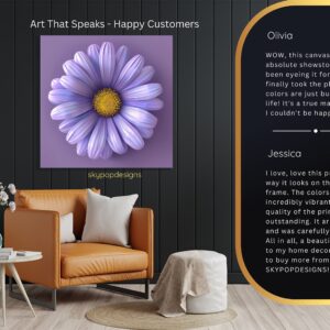 Lavender Daisy Bloom Art