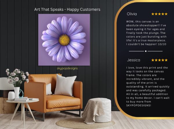 Lavender Daisy Bloom Art