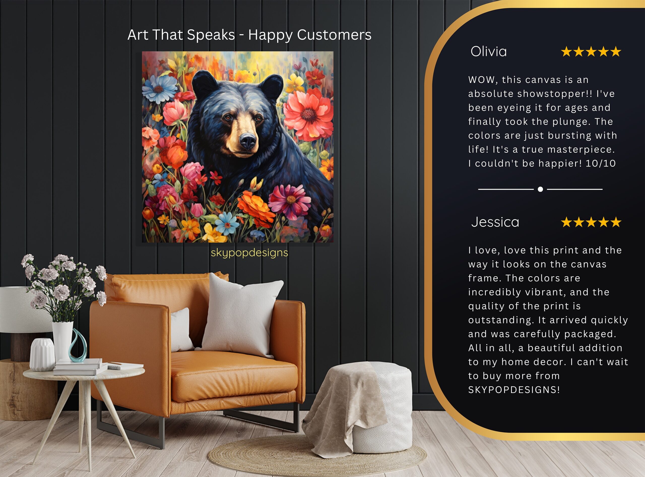 8.jpg Bear Amongst Flowers Art