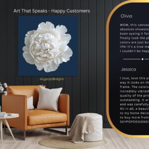 White Peony Bloom Art
