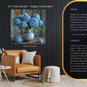 Blue Hydrangea Vase Art